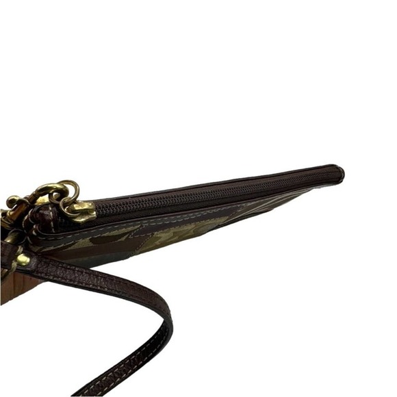 COACH Brown Patchwork Wristlet - Picture 4 of 7